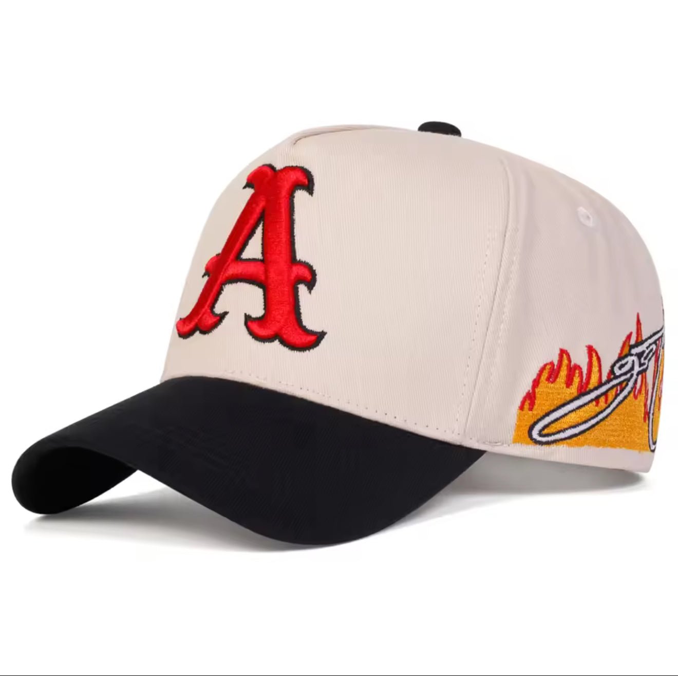 A Letter Embroidery Side Flame Baseball Caps Spring Autumn Outdoor Adjustable Casual Hats Sunscreen Hat - Caapsol