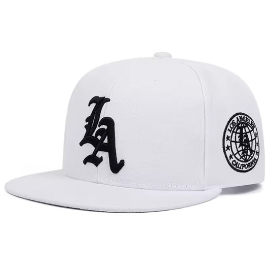 New Los Ange Earth Letter Embroidered Cotton Flat Edge Hat Women Simple Baseball Hat Sunshade Hat Men's Outdoor HipHop Hat - Caapsol